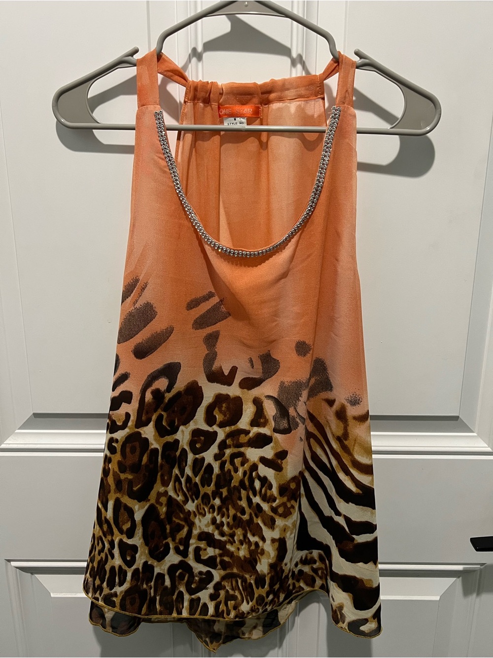 Women's “One Star” Animal Print Dressy Tank - Medium (Never Worn)